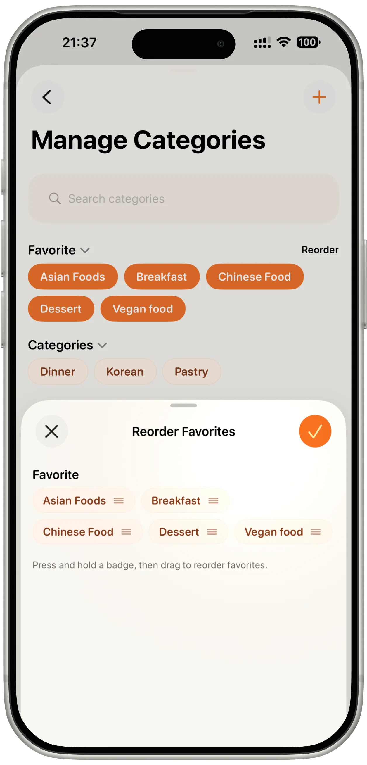 Getting started screen