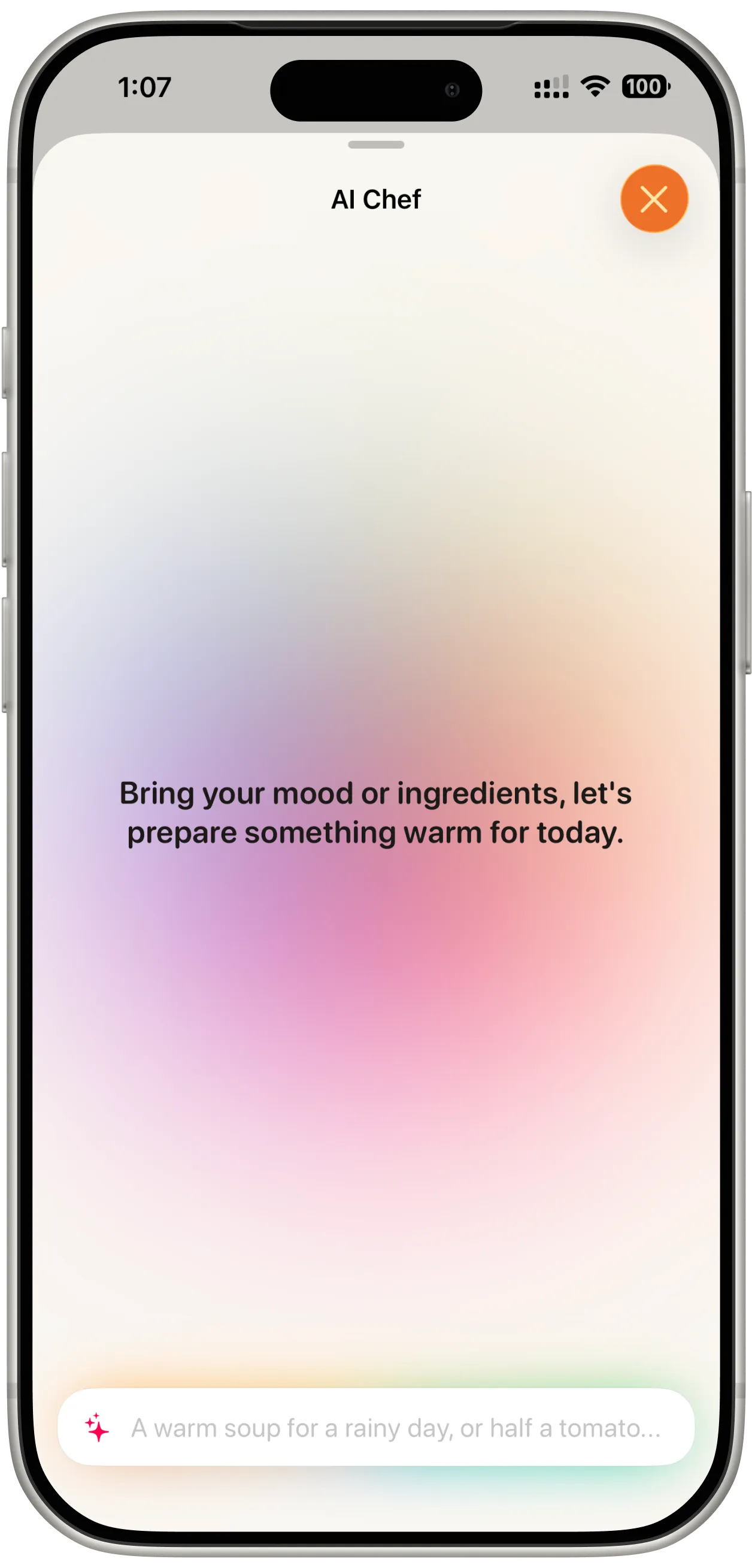 Bentory on-device AI recipe generation screen on iPhone